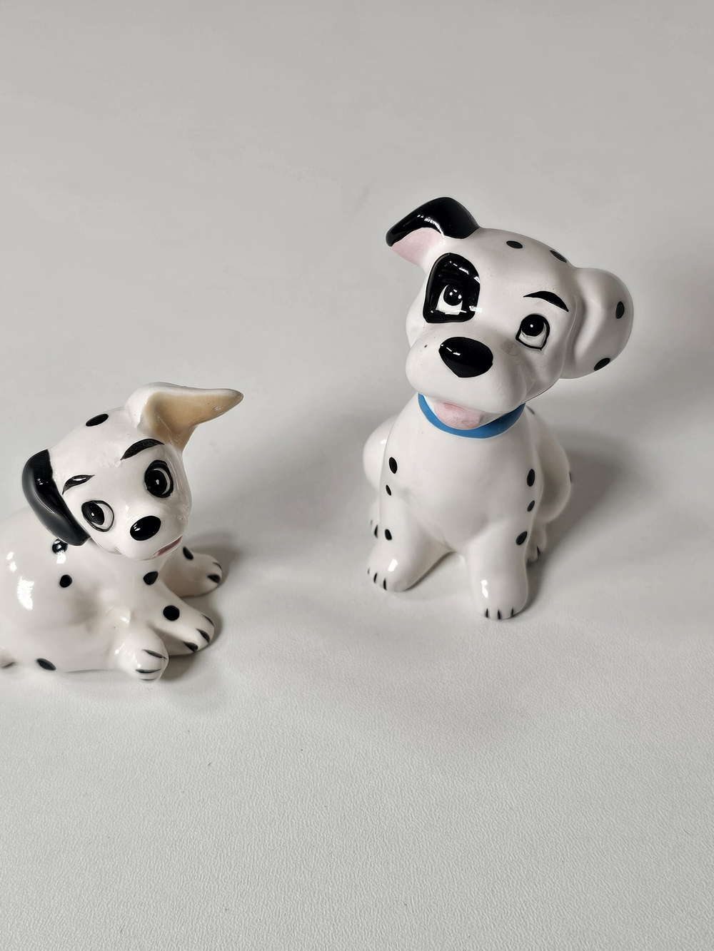 Disney White Dalmatian Ceramic Dog Figurine 2" Set Of 2